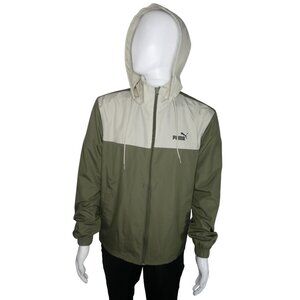 Puma Men's ESS Blocked Woven Jacket Loden Green Size M‎